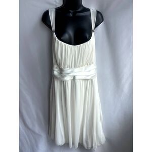 Trixxi White Flowy Boho Romantic Fit n Flare Dress Plus Size 2X Bow Formal Cute